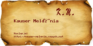 Kauser Melánia névjegykártya